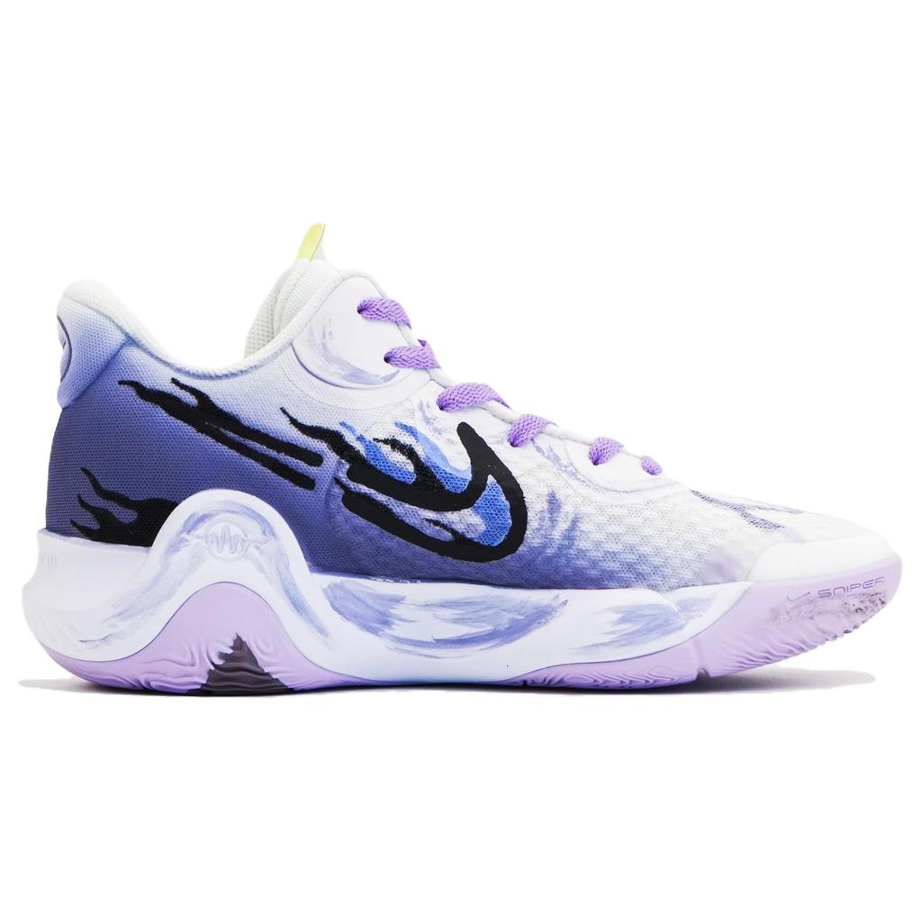Nike KD Trey 5 IX Slip Resistant Abrasion Resistant Mid top Vintage Basketball Shoes Unisex Purple DJ6922-100(Team197-)
