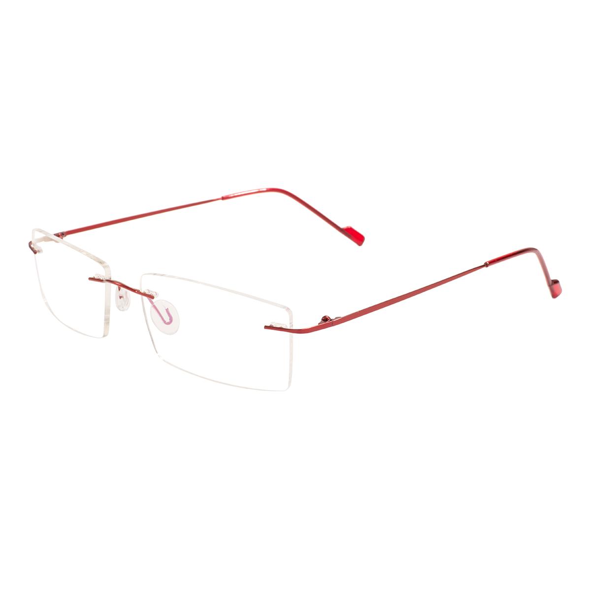 

Colorful Rimless Superfine Eyeglasses Men Women Metal Rectangular Optical Glasses Frame For Medical Optical Prescription Lenses красный