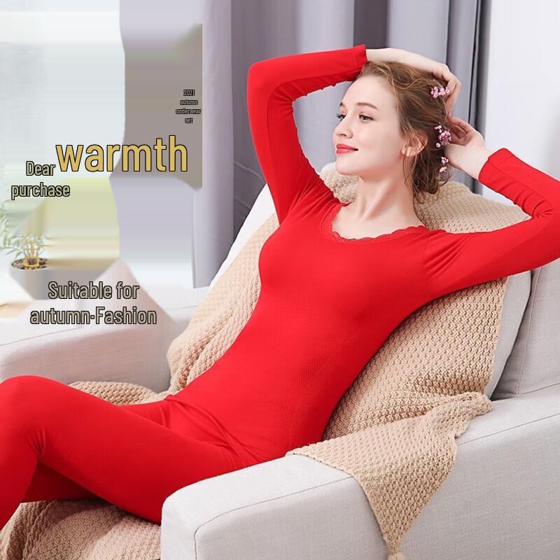 LANGSHA Women's Thin Cotton Thermal Underwear Set