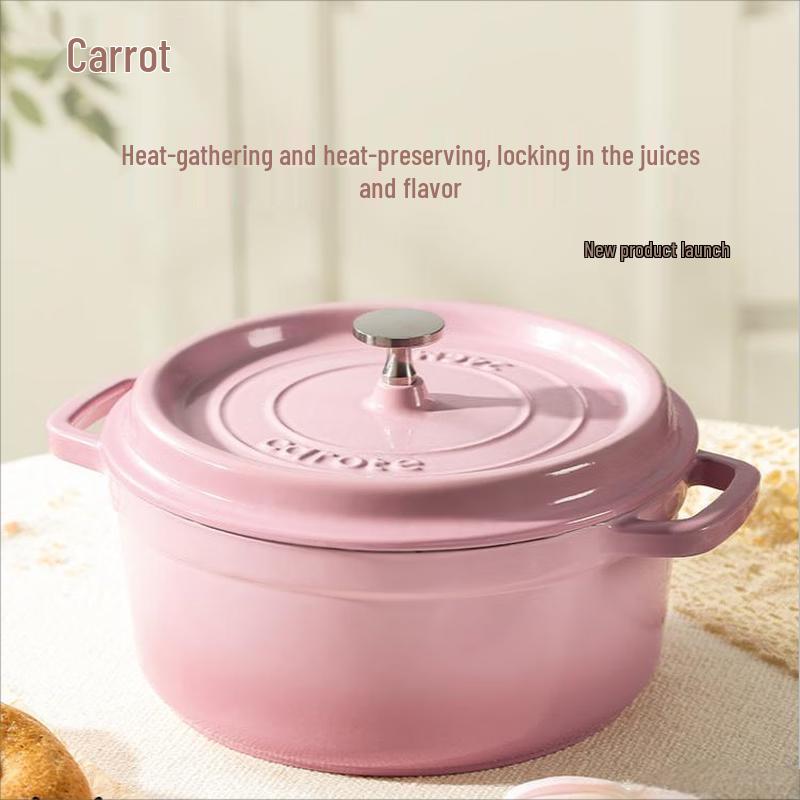 Carrot 24cm Enamel Stew Pot