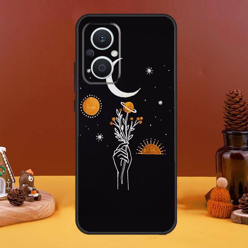 Sun Moon Flowers Case For OPPO Reno 8T 4Z 5Z 10 Pro 11 F 4 5 6 7 8 Lite OPPO Find X5 X6 Pro X2 X3 Lite Cover