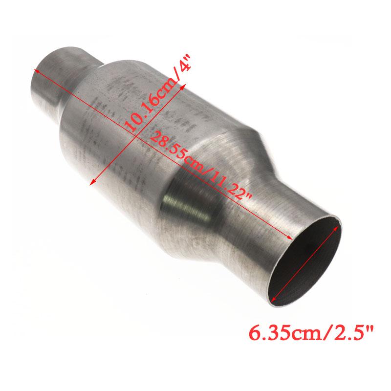 Convertor catalitic universal de 2,5" 6,3 cm pentru mașină, cu debit mare, din oțel inoxidabil, convertizor catalitic de evacuare, accesoriu pentru motor