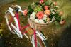 Wicker basket carrier, bicycle basket for handlebars, spacious and strong