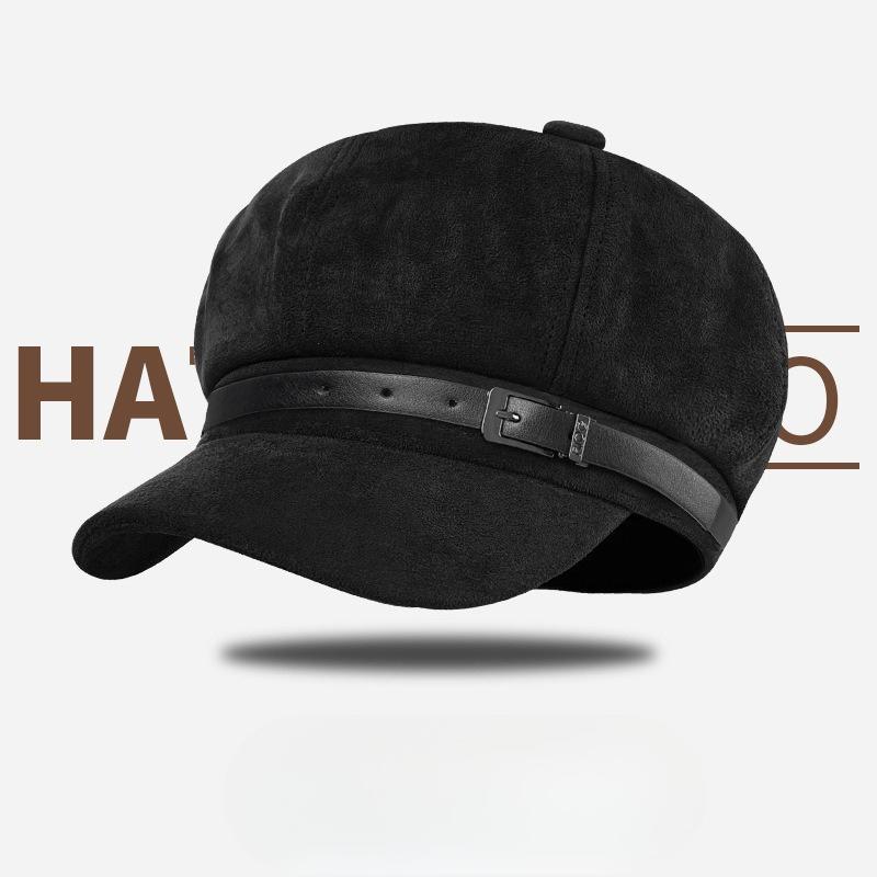 

Maillard Ретро Пояс Восьмиугольная Шляпа Женская Зимняя Теплая Замшевая Беретка Трехмерная Стильная Художественная Шляпа Художника 54-59cm