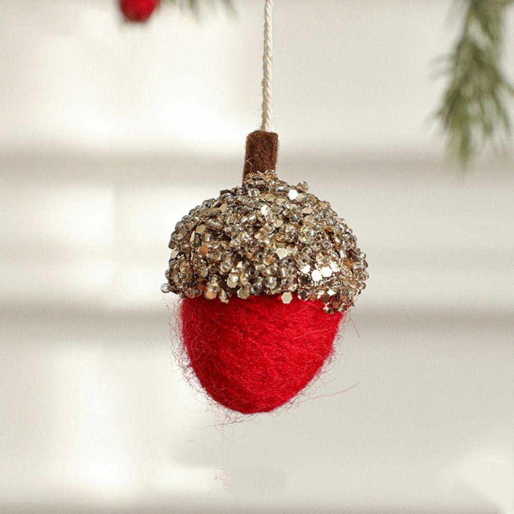 3pcs Cute Acorn Balls Multifunction Xmas Tree Pendant Crafts Wool Felt  Window