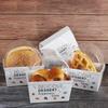 10Pcs Sandwich Burger Wrapping Packaging Box Toast Bread Oilproof Holder With Lid Take Out Box Pastry Tray Bakery Party Gift