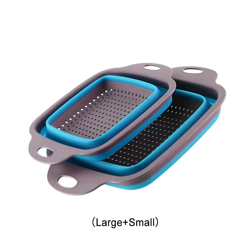 Silicone world Folding Drain Basket Fruit Vegetable Washing Basket Strainer Colander Collapsible Drainer Kitchen Storage Tools