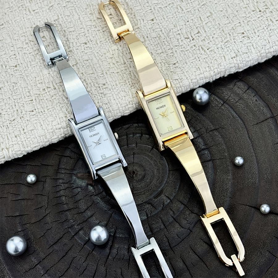 New Rectangle Half-Bangle Ladies Bracelet Watch Smooth Surface Elegant Simplicity Fashionable Wristwatch Trendsetter
