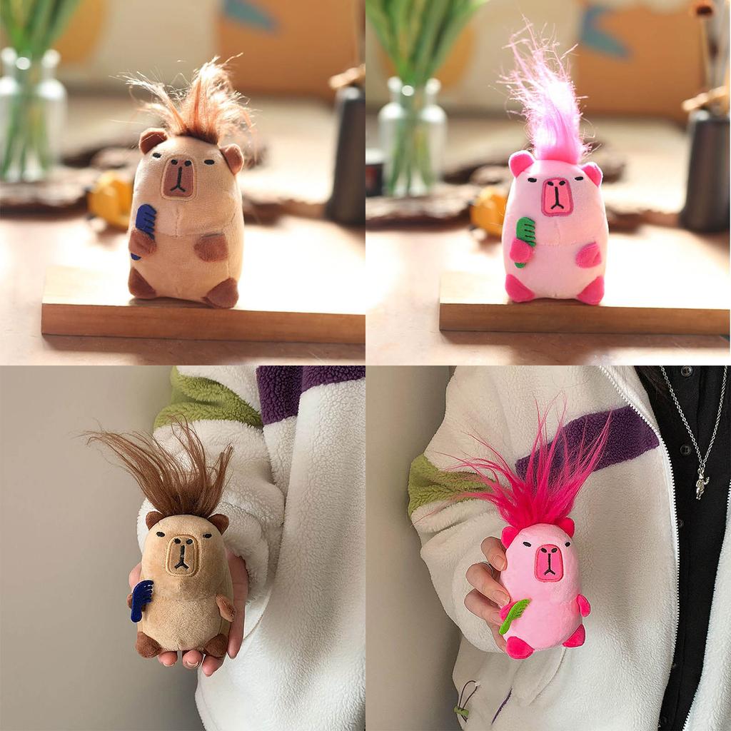 Creative Plush Capybara Keychain Creative Bag Charm Pendant Adorable Stuffed Animal Doll Keyring Stylish Accessories