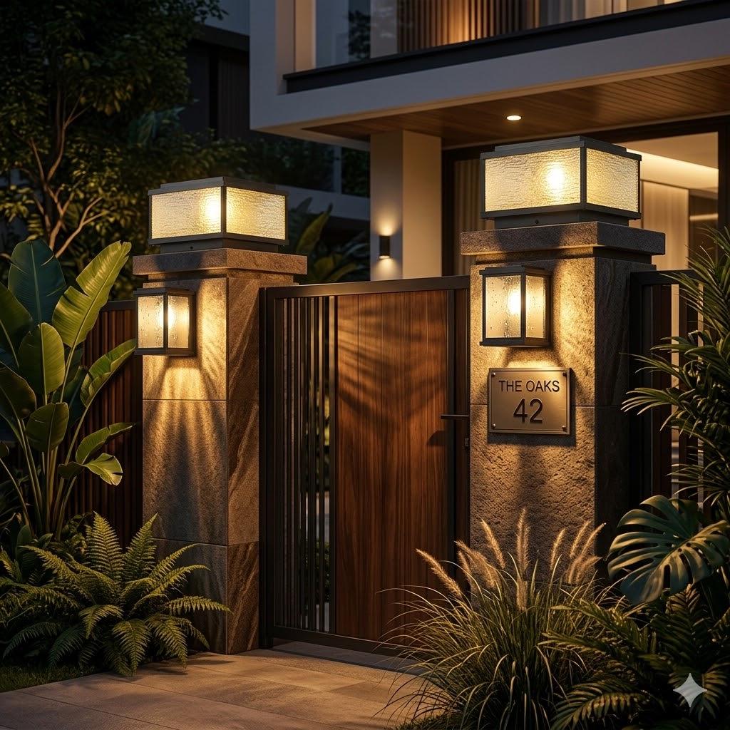 Cross Park Solar Wall Lamp for Outdoor Villa and Courtyard Gates