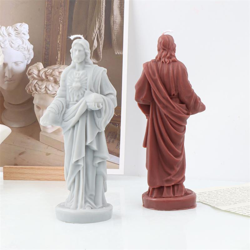 3D Jesus Silicone Candle Mold DIY Figure Statue Handmade Aromatherapy Plaster Crafts Epoxy Soap Making Molud Home Religious Gift