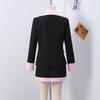 Elegant Patchwork Women Mini Skirt Sets Fashion Lapel Full Sleeve Blazer Coats High Waist Skirts Sweet 2025 Spring Autumn New Office Lady Suit