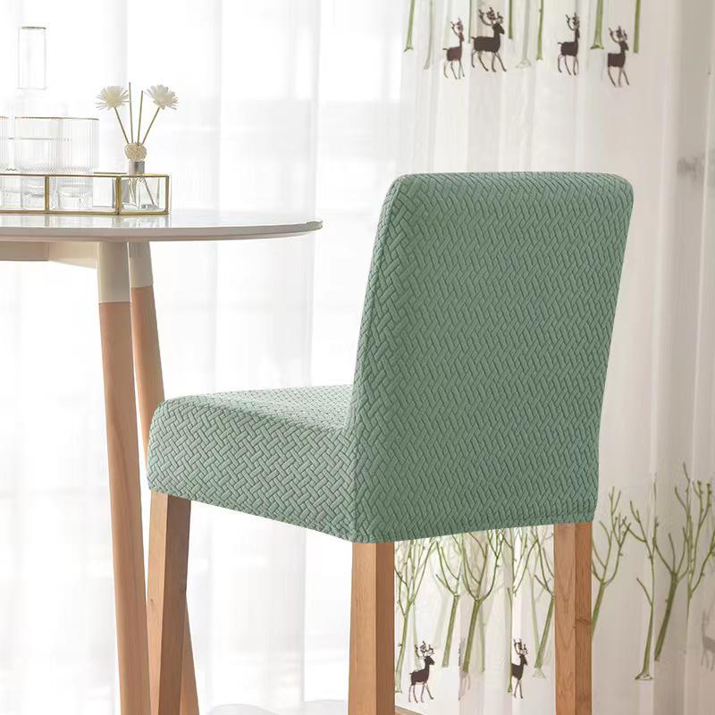Cross-Pattern Jacquard Low-Back Elastic Chair Cover for Hotels, Clubs, and Restaurants