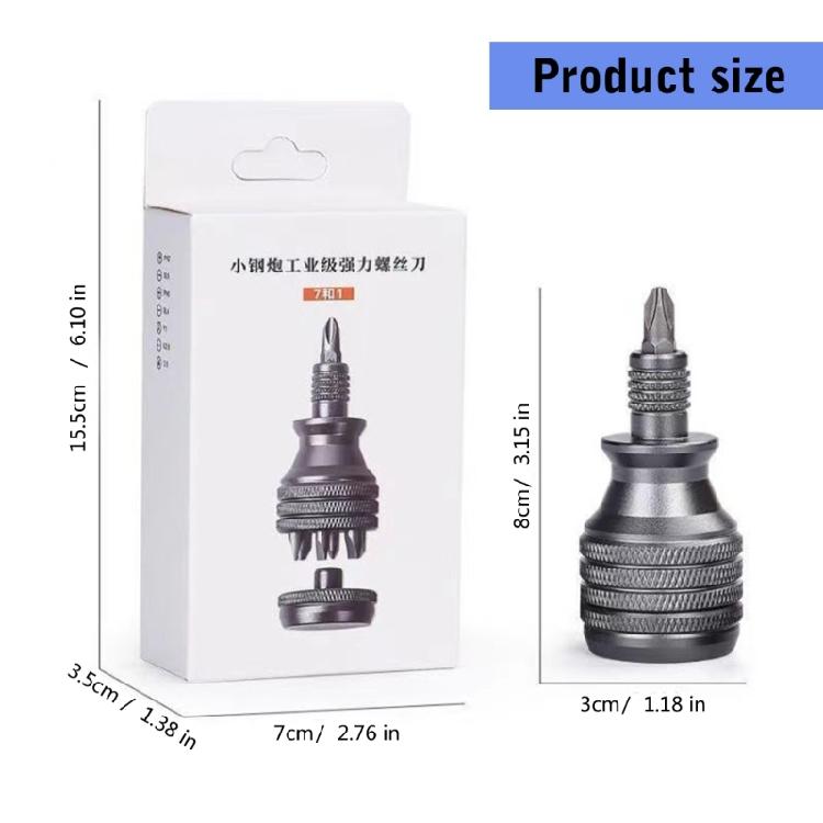 Versatility Alloy Handle Screwdriver with 7Interchangeable Bit PH2 Y1 SL6 SL4 PH0 2.6 for Household Maintenance