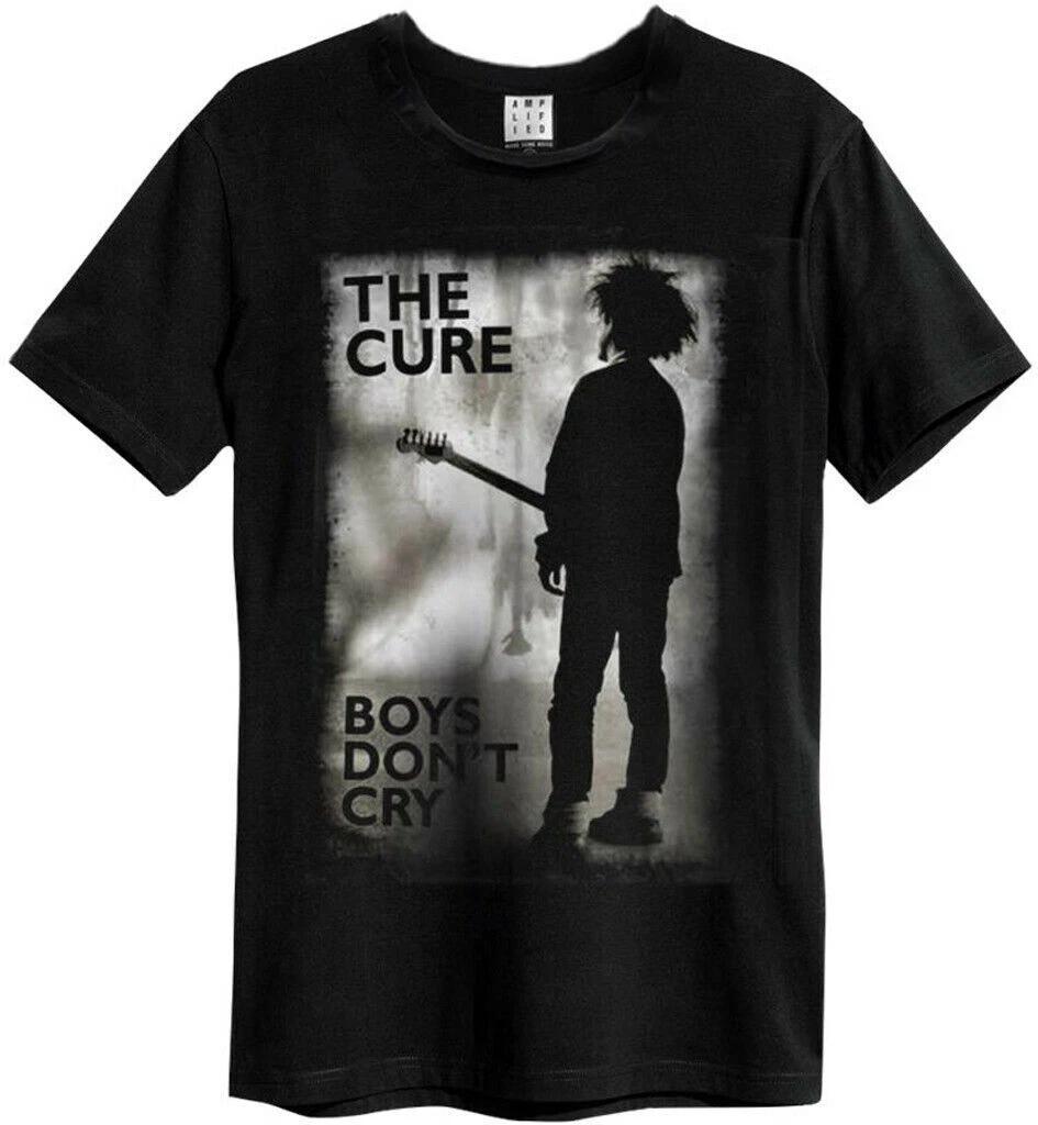 

Amplified The Cure Boys Don t Cry Mens Black 100% Cotton T-shirt Mens Tees Top The Cure Classic Tee L