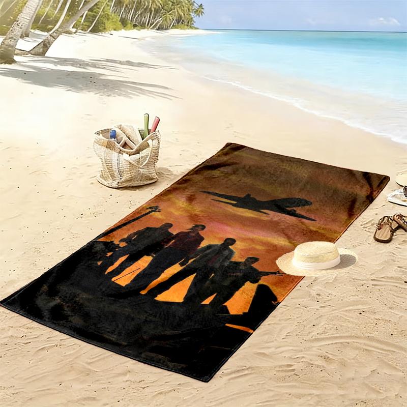 Left Dead Print Beach Towel Large Soft Quick Dry Towel For Beach Camping Swimming