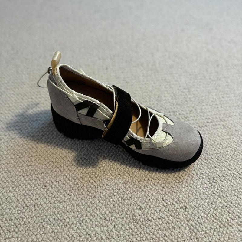 

Точечная версия~ Дизайн с увеличением внутренней высоты, функциональный стиль, балетные кроссовки, женские 2025, новая платформа, туфли Мэри Джейн 35