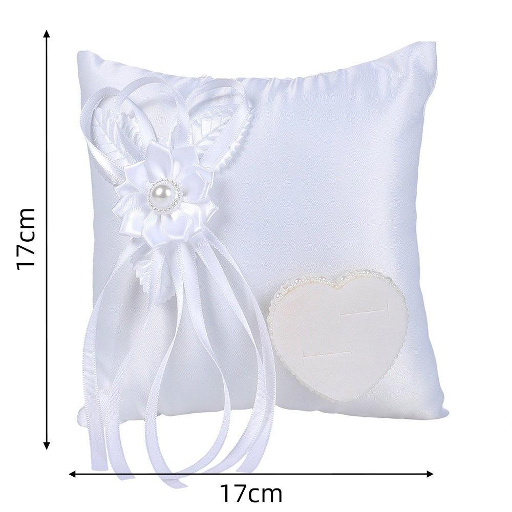 Handmade Bridal Ring Cushion Polyester Wedding Ring Holder Wedding Ring Pillow  Engagement Ceremony