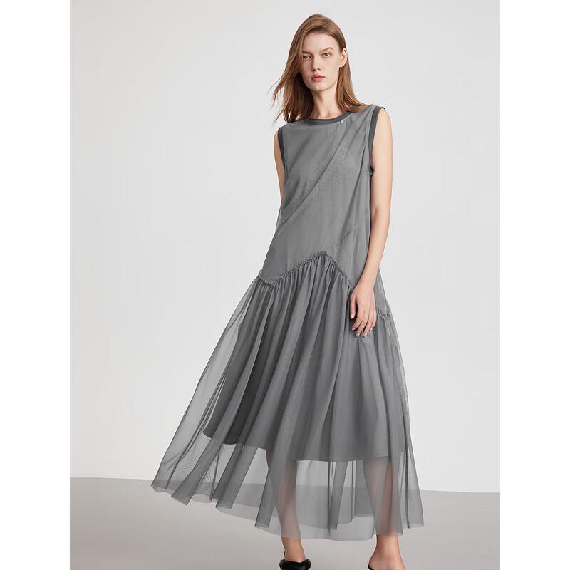 ELLE French-Style Sleeveless Mesh Dress