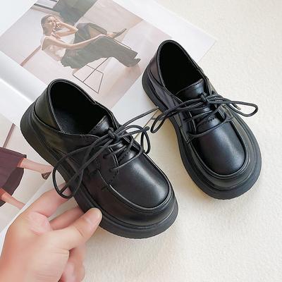 Fashion Versatile Boys' Small Leather Shoes British Style Trendy Soft Sole with Black Children's Shoes