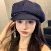 Versatile Octagonal Hats Korean Painter Hat Retro Denim Beret  Men and Women