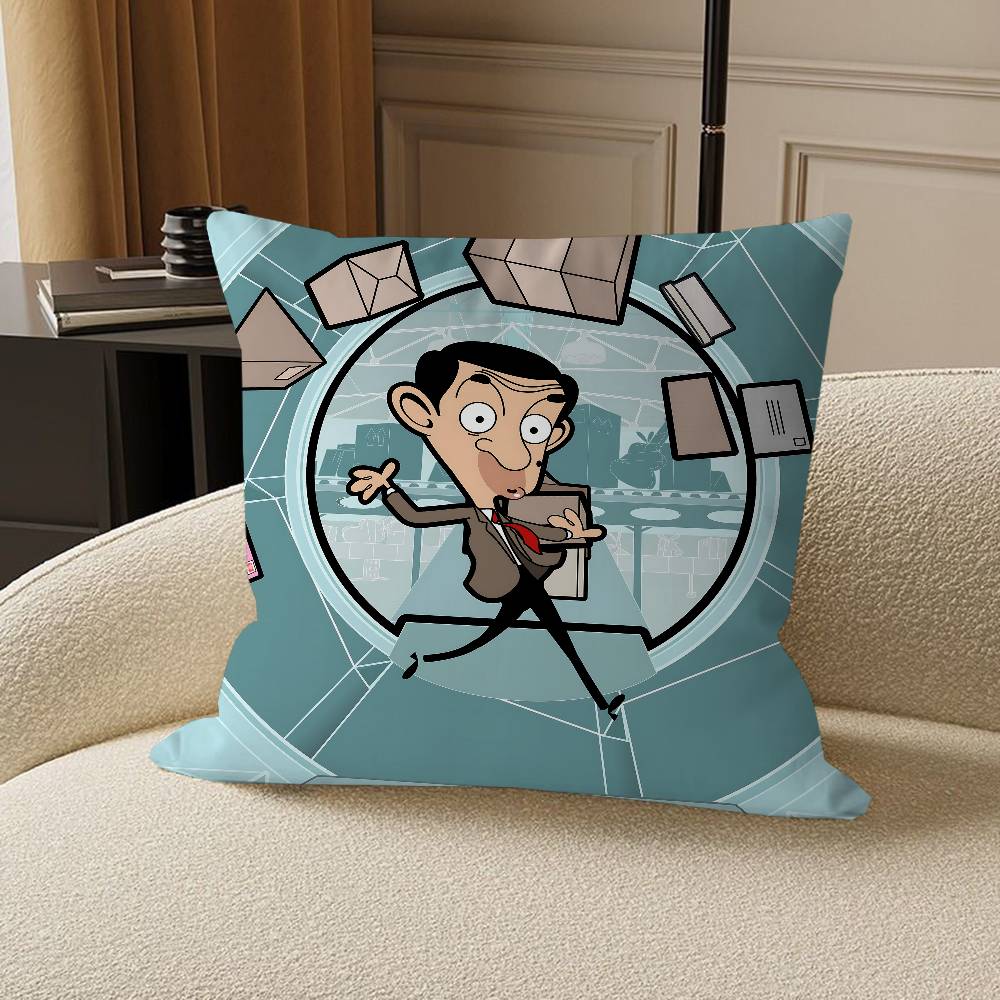 Animated Mr.Bean Cushion Cover Car Throw Pillow Case For Sofa Car Christmas Gift 40x40cm 45x45cm