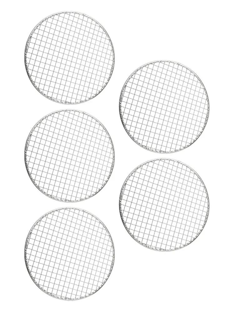 

5 шт. Круглая одноразовая проволочная сетка для гриля, железная решетка для жарки, барбекю, домашнее оборудование для приготовления пищи на открытом воздухе, аксессуары