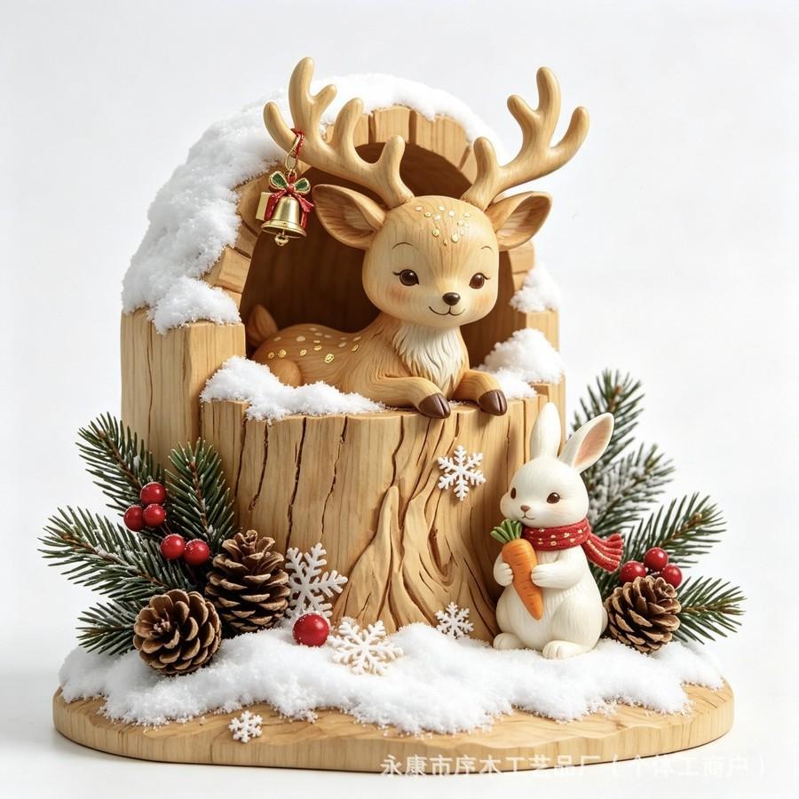 The Little Prince Fox Wooden Flat Decorative Item Fairytale Home Decor Christmas Craft Desktop Ornament