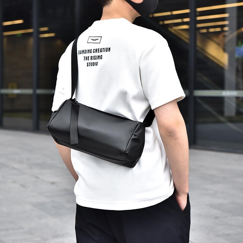 Trendy Korean-Style Retro Cylinder Crossbody Bag - Water-Resistant, Unisex Casual Shoulder Bag