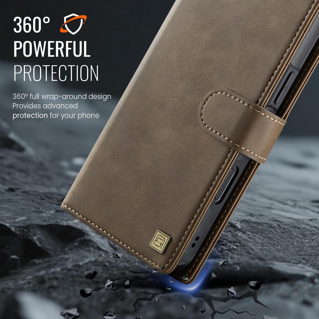 Detachable Flip Magnetic Leather Phone Wallet Case Book With Stand For Magsafe iPhone 17 16 15 12 Pro Max Samsung S25 Plus S24 Ultra Card Holder Cover