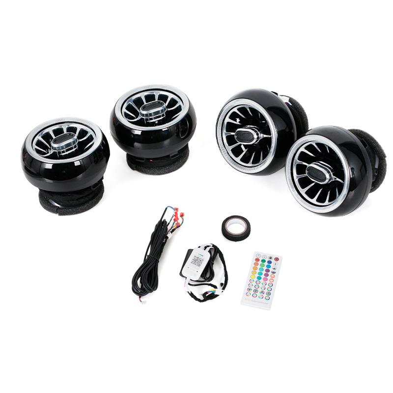 For Mercedes Benz Smart Car LED Front Dashboard AC Air Condition Vent Outlet Turbo Interior Trim Air Outlet Accessories