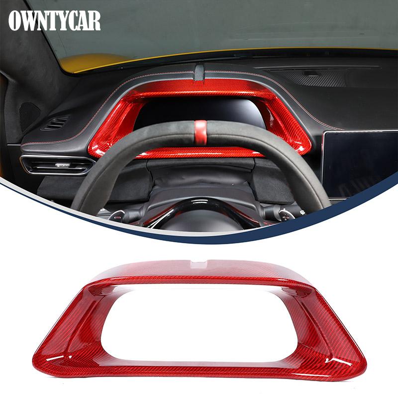 For Lotus EMIRA 2026-2026 Red Real Carbon Fiber Car Steering Wheels Console Gear Shift Panel Cover Trim Sticker Car Accessories