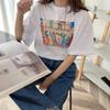vintage funny cartoon print high street white short sleeved t-shirts for women's summer casual oversized t shirt harajuku streetwear tshirt y2k tops
