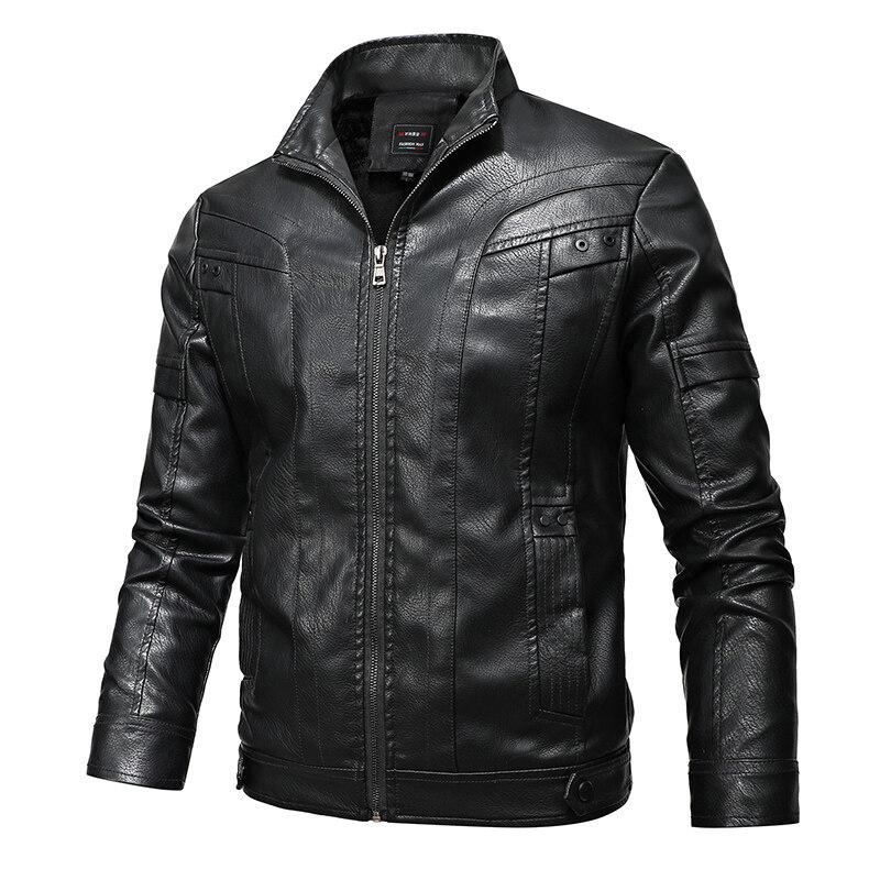 Spring and Autumn New Men's Leather Jacket Slim-fitting Handsome Trendy Youth Motorcycle Leather Jacket Men