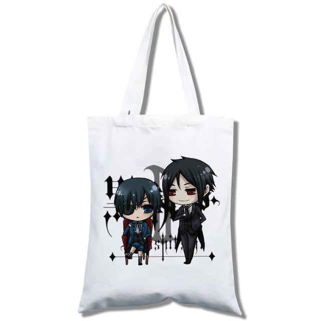 Black Butler Sebastian Ciel Phantomhive - Borse a mano da donna, Borse a spalla, Borsa casual per lo shopping, Elegante borsa in tela