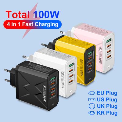 EU/US/UK Stecker 4 in 1 PD25W Schnellladegerät Für iPhone Samsung Xiaomi oppo Handy Adapter
