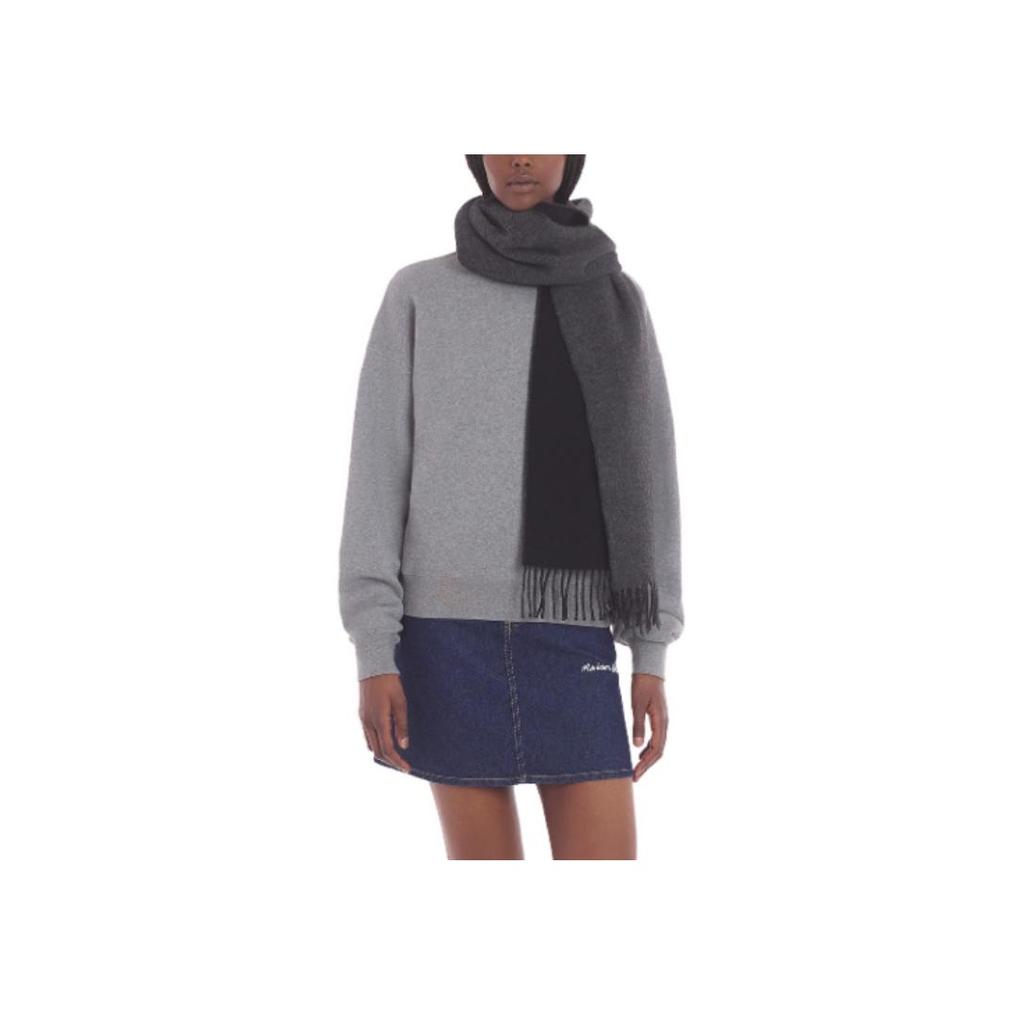 Maison Kitsune Solid Color Drop Shoulder Pullover Sweatshirt Women Sweatshirt Gray LW00303KM0307-H131