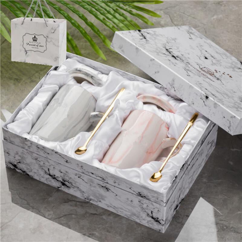 Shangqi Ceramic Couple Mugs with Spoon and Lid