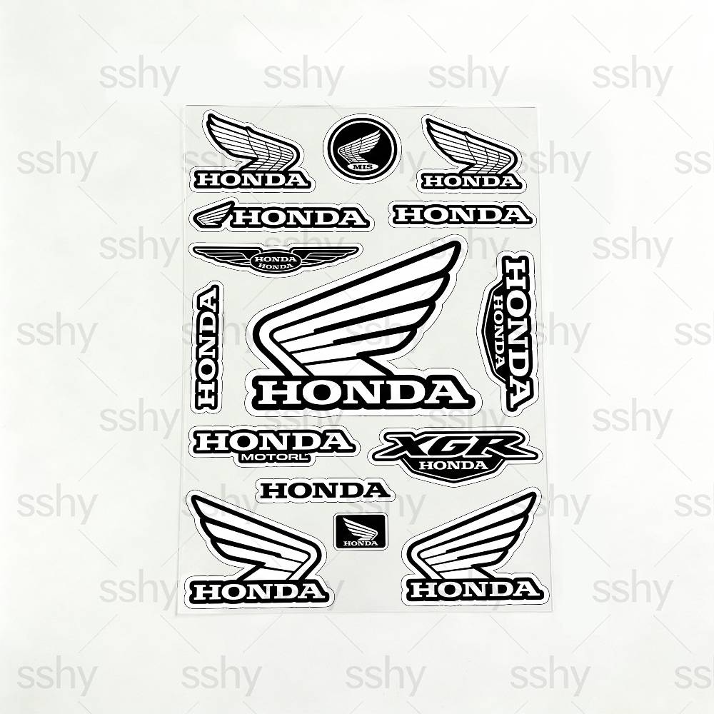 FOR HONDA RACING All Purpose Reflective Waterproof Scratch Blocker Decal Car Bike Helmet Cup Refrigerator Decorative Stickers