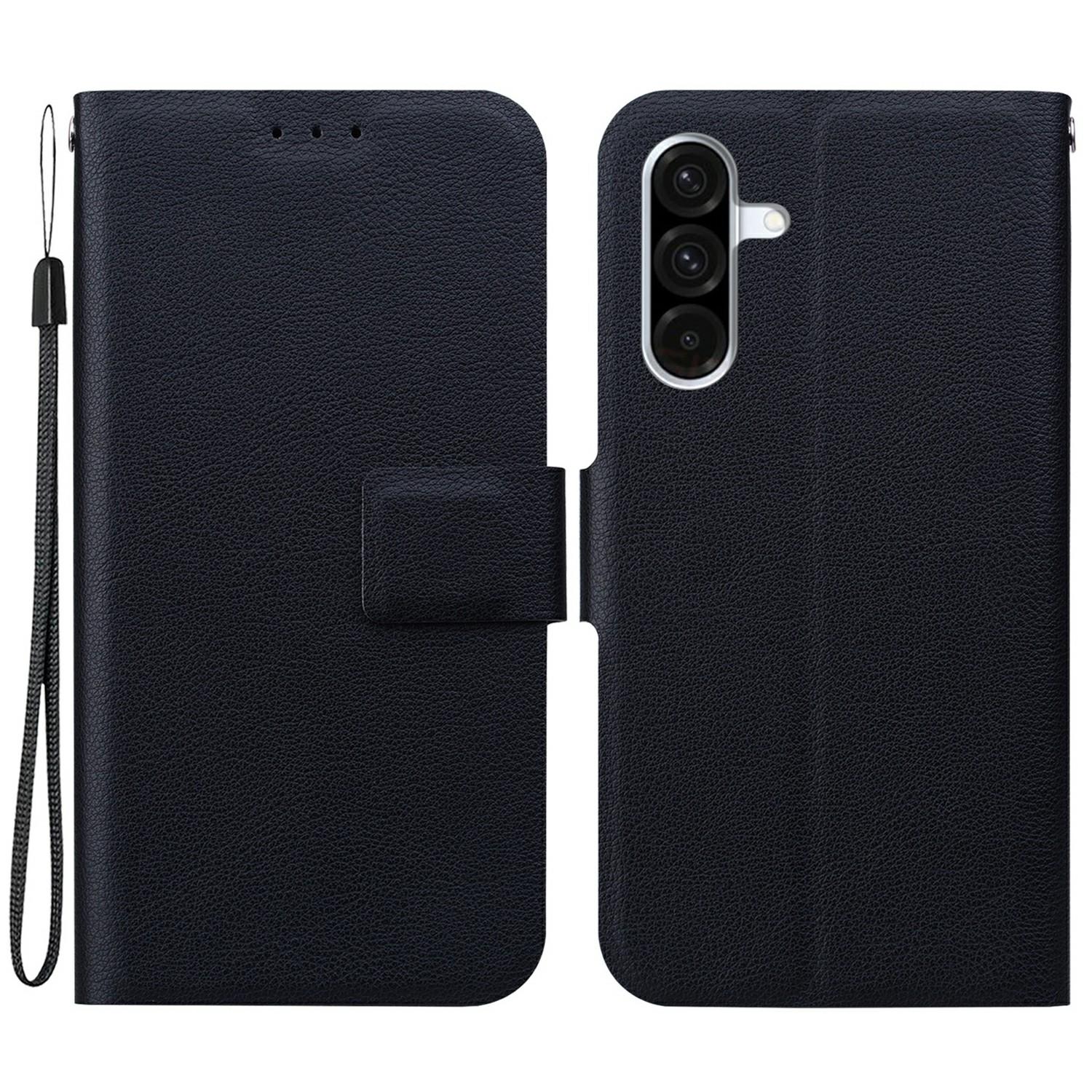 

For Samsung Galaxy A56 5G/A36 5G Case Ultra-Thin PU Leather+TPU Phone Cover with Card Slot Black
