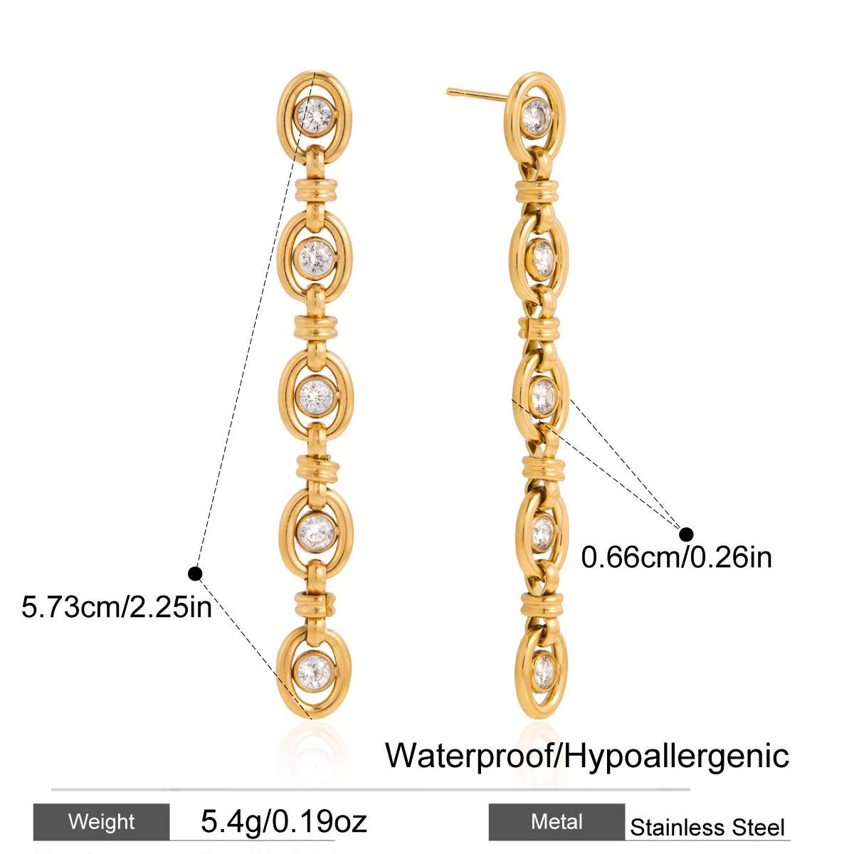 

Yori Delicate Cubic Zirconia Chain Tassel Earrings BraceletJewelry for Women Trendy Metal Texture 18 K Golden Set 2026