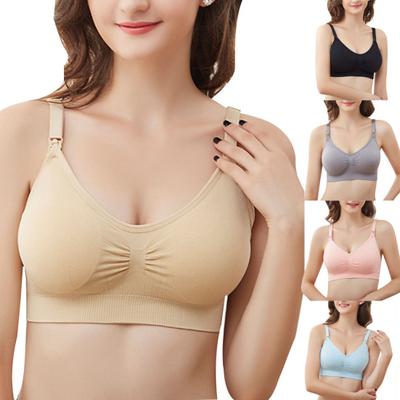 Maternity Nursing Bra Pregnancy Solid Color Wireless Breastfeeding Underwear