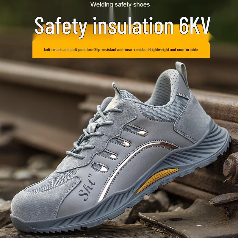 Bozong Men s All-Season Breathable Steel Toe Safety Shoes 45