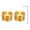 Uxcell Aluminum Potentiometer Universal Volume Tone Control Knob for Guitar and Twill Gold 2-Piece Knob, 1/4" (6mm) Bass, 5/8"