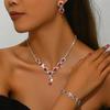 Rhinestone Women's Earrings Necklace JBracelet Ewelry Set Bride Wedding Accessorie
