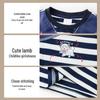 ASK JUNIOR Girls' Striped Long Sleeve Mock Collar T-Shirt
