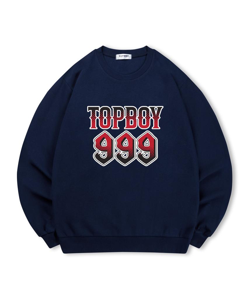 TOPBOY [Non-Fleece Or Fleece-Lined] 999 Dot Number Print Sweatshirt (Type B)