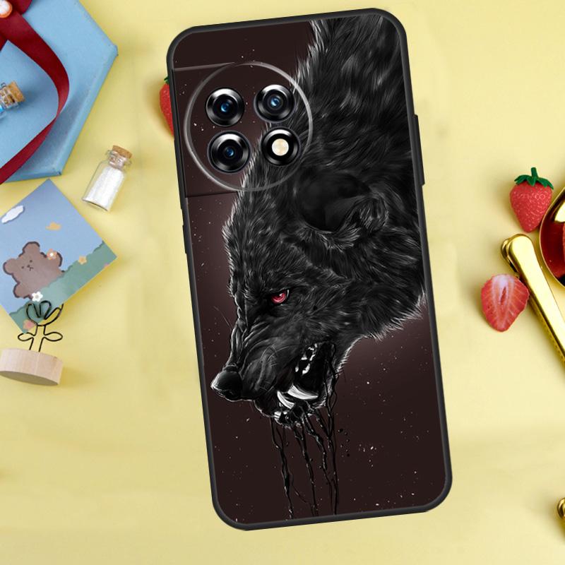 Wolf Art Black Case For OnePlus 15 13 12 11 9 10 Pro 13T 13R 12R 10T 8T Nord 5 CE 3 4 2 Lite N20 N30 Cover
