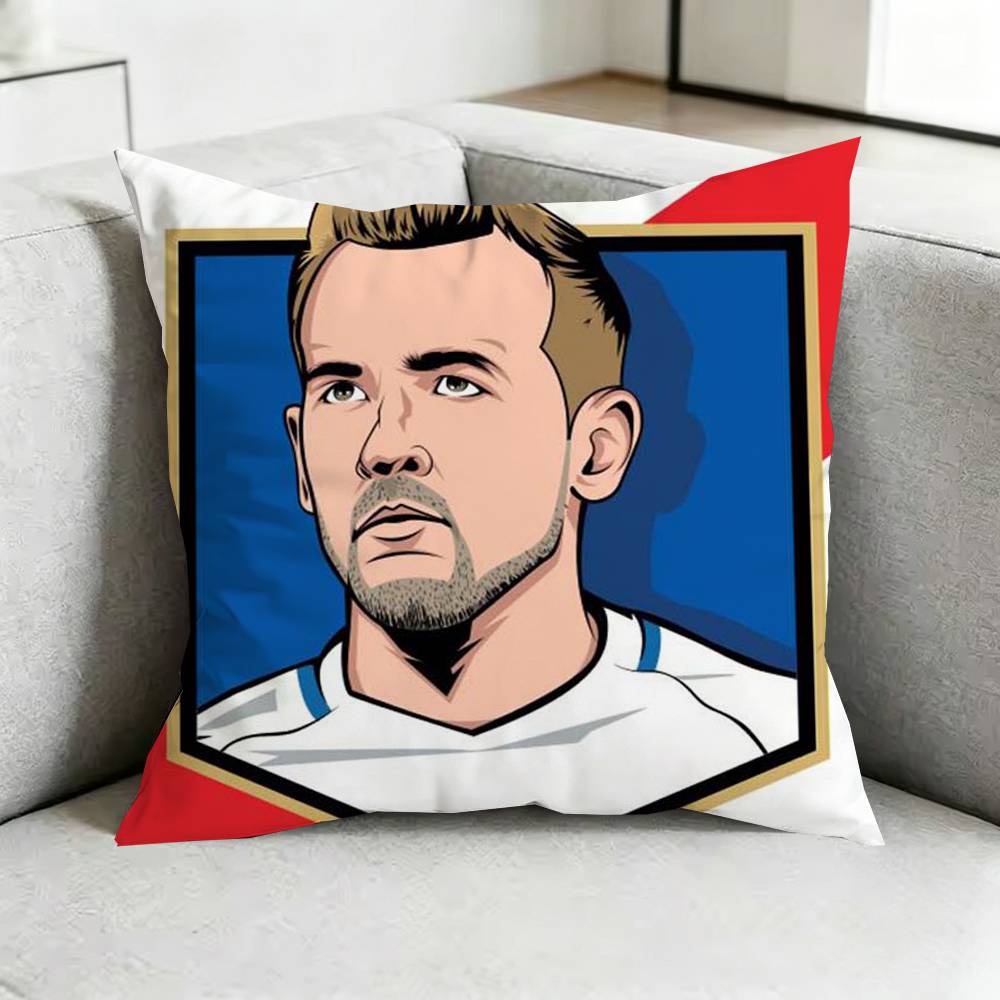 Harry kaneE Football Cartoon Pillow Case Square DoubleSided Sofa Cushion Cover Bedroom Bedside Pillow Gift