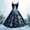 Women's Fashion Christmas Printed Sexy Strapless Gothic Cocktail Dress Punk, Vintage Dress.